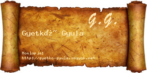 Gyetkó Gyula névjegykártya